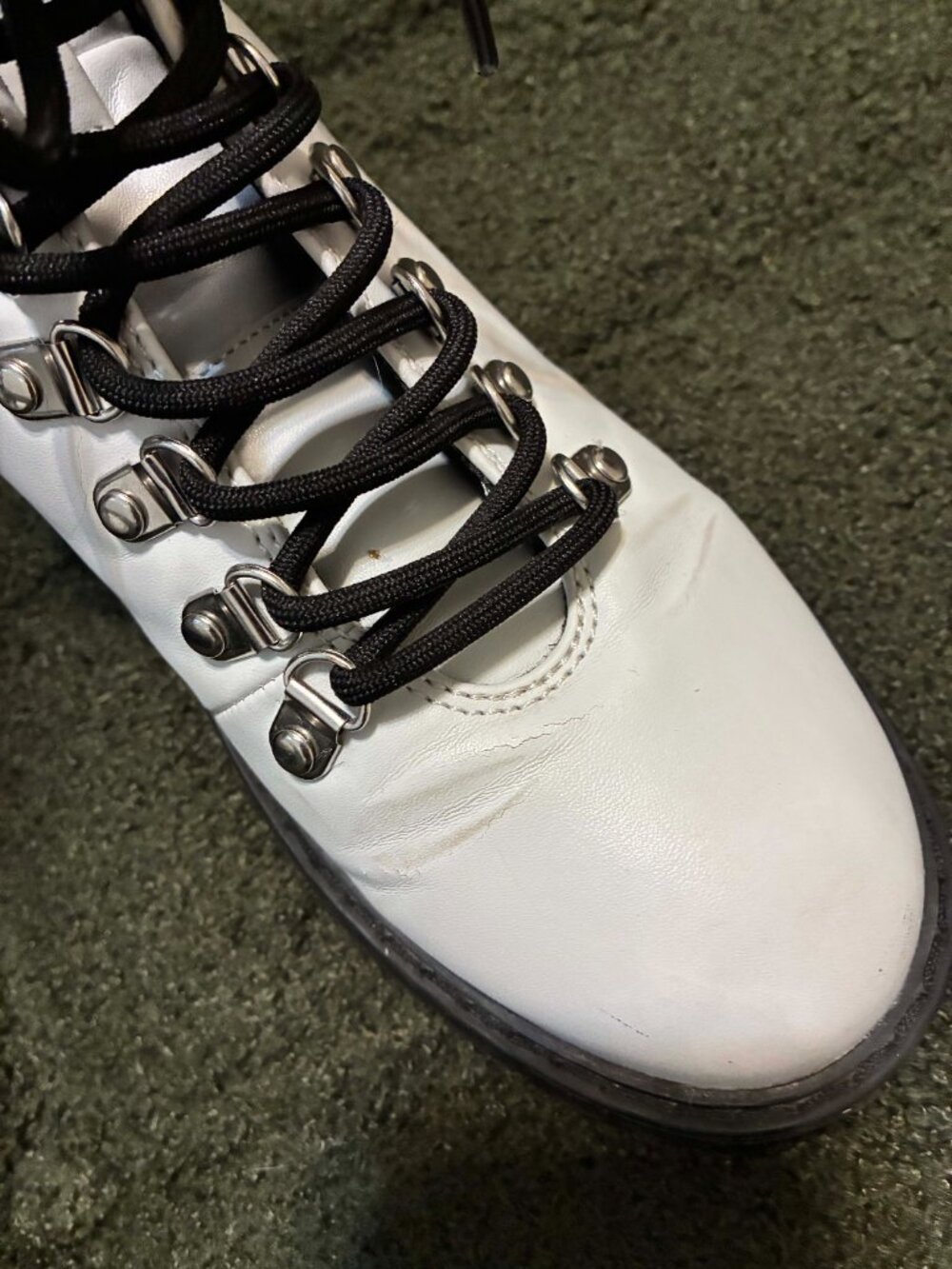 Skechers White Moto Combat Boots - Picture 8 of 10